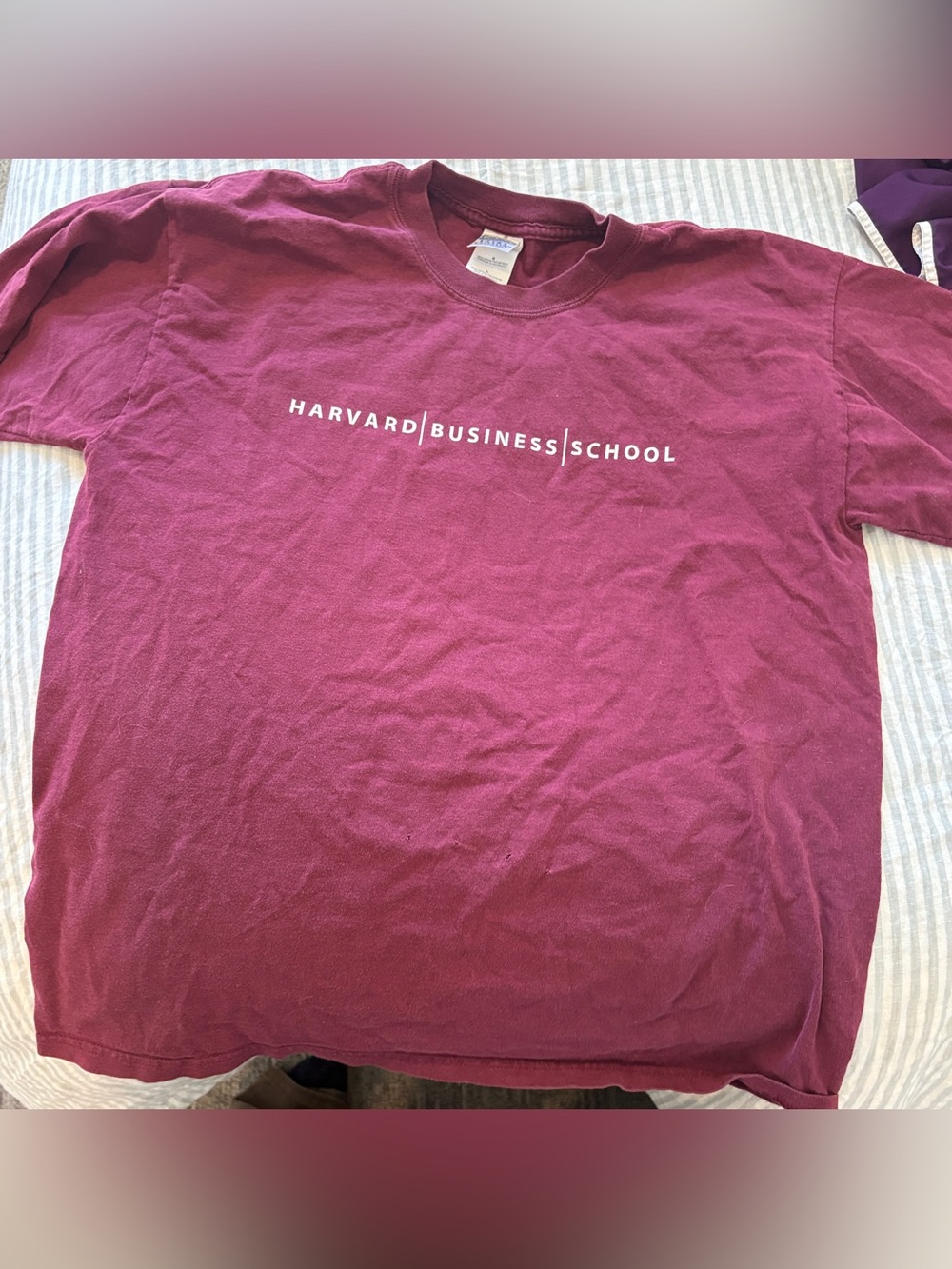 Gildan Harvard Business School Short Sleeve T-Shirt - Maroon with White Logo